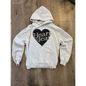 AELFRIC EDEN L Cream Heart Beat Graphic hoodie Oversized Thick Cream Off white